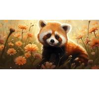 Red Panda Diamond Painting Kits,60x120cm Large Diamond Art Flower,5D Diamond Painting Kits for Adults,DIY Full Drill Embroidery Cross Stitch Arts Crafts Crystal Creations Adults,Wall Decor Home W-793