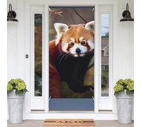 Red Panda Door Banners for Front Doors, Spring Summer Decorative Door Cover Welcome Porch Banner Decoration Hanging Wall Background for Party Supplies Indoor Outdoor Home Decor