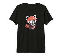 Red Panda Drinking Bubble Tea Animal Lover Premium T-Shirt
