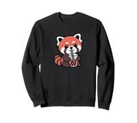 Red Panda Drinking Bubble Tea Animal Lover Sweatshirt
