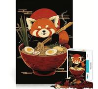 Red Panda Enjoying Ramen Bowl Jigsaw Puzzles 1000 Pieces for Teenagers Raise Memory Easy Leisure Clean Edge Xmas Surprise (50x75cm)