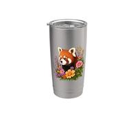 Red Panda Flower Floral Stainless Steel Insulated Tumbler