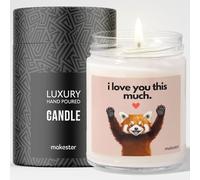 Red Panda Gifts - Luxury Soy Wax Candle - Vanilla, Jasmine, Sugared Almond - Makester