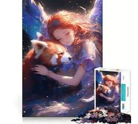 Red Panda Girl Embrace Jigsaw Puzzles for Adults 1000 Piece Smart Game Relaxing Fun Pattern Assembly Cherished Gift (50x75cm)
