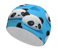 Red Panda Grid Swim Cap High Elasticity Anti Slip Waterproof Comfortable Swim Hat Bathing Cap for Men Women