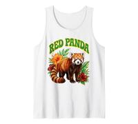 Red Panda Groovy Floral Watercolor Boho Red Panda Tank Top