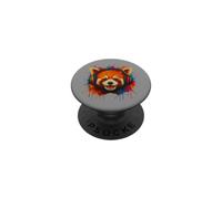 Red Panda, Headphones Music Lover PopSockets Adhesive PopGrip