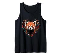 Red Panda Hearts Animal Lover Tank Top