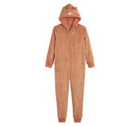 Red Panda Hooded Onesie in Fleece Brown