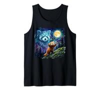 Red Panda Howling at The Moon Funny Parody Art Tank Top