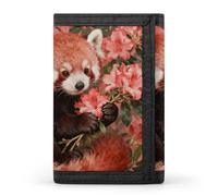 Red Panda in Azalea Slim Wallet Trifold Wallet Credit Card Holder Wallets Stylish Money Clip for Men Women