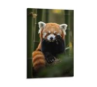 Red Panda in Bamboo Forest Wall Art, Forest Decor, Home Poster Artistic Wall Mural Modern Hanging Decor Poster24x36inch(60x90cm)