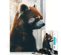 Red Panda in Forest Hard Jigsaw Puzzle for Adults 1000 Pieces Improve Memory Relaxed Mind Sharp Edge Stylish Gift (38x26cm)