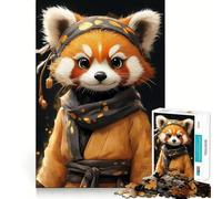 Red Panda in Kimono Animal Jigsaw Puzzle for Adults 1000 Pieces Mind Puzzle Calm Pastime Image Assembly Lovely Present (38x26cm)