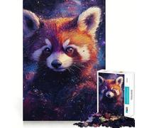 Red Panda in Space Hard Jigsaw Puzzle for Adults 1000 Pieces Reason Skill Toy Family Time Tight Cut Art Collectible (38x52cm)