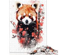 Red Panda in Watercolor Puzzles 1000 Pieces for Teenagers Gifts Wooden Puzzle for Adults And Teenager Home Decoration Puzzle Toys 1000pcs (75x50cm)
