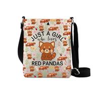 Red Panda Inspired Crossbody Bag Bear Animal Lover Gift Mammal Keeper Gift Red Panda Zookeeper Purse Shoulder Bag, Loves Red Cb