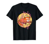 Red Panda Japanese Cherry Flower T-Shirt