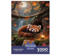 Red Panda Jigsaw 1000 Pieces Challenge Game for Adults,Autumn Forest Impossible Jigsaw Puzzles 1000 Piece Educational Games for Adults Or Families 70x50cm/1000pcs