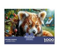 Red Panda Jigsaw Puzzles Puzzle for Adults Kids. 1000 Pieces Berries Whimsical Challenge Toy Home Decoration for Adults& Kids Age 14 Years Up 38x26cm/1000pcs