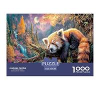 Red Panda Jigsaw Puzzles Puzzle for Adults Kids. 1000 Pieces Mountain Stream Great Gifts Challenge Toy Home Decoration for Gifts 52x38cm/1000pcs