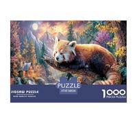Red Panda Jigsaw Puzzles Puzzle for Adults Kids. 1000 Pieces Mountain Stream Impossible Challenge Toy Home Decoration for Gifts 38x26cm/1000pcs