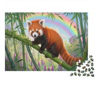 Red Panda Jigsaw Puzzles Puzzle for Adults Kids. 1000 Pieces Rainbow Bamboo Forest Great Gifts Challenge Toy Educational Game Home Decoration for Adults& Kids Age 14 Years Up 1000pcs (75x50cm)