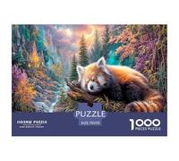Red Panda Jigsaw Puzzles Puzzles for Adults Kids. 1000 Piece Mountain Stream Impossible Challenge Toy Home Decoration for Adults& Kids Age 14 Years Up 70x50cm/1000pcs