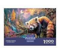 Red Panda Jigsaw Puzzles Puzzles for Adults Kids. 1000 Piece Mountain Stream Whimsical Challenge Toy Home Decoration for Gifts 70x50cm/1000pcs