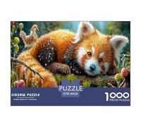 Red Panda Jigsaw Puzzles Puzzles for Adults Kids. 1000 Piece Rainforest Great Gifts Challenge Toy Home Decoration for Adults& Kids Age 14 Years Up 38x26cm/1000pcs