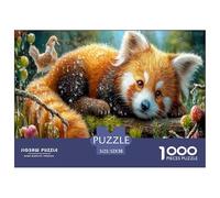 Red Panda Jigsaw Puzzles Puzzles for Adults Kids. 1000 Piece Rainforest Impossible Challenge Toy Home Decoration for Gifts 52x38cm/1000pcs