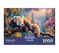 Red Panda Jigsaw Puzzles Puzzles for Adults Kids. 1000 Pieces Mountain Stream Impossible Challenge Toy Home Decoration for Gifts 52x38cm/1000pcs