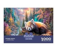 Red Panda Jigsaw Puzzles Puzzles for Adults Kids. 1000 Pieces Mountain Stream Impossible Challenge Toy Home Decoration for Adults& Kids Age 14 Years Up 52x38cm/1000pcs