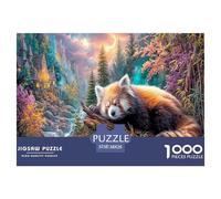 Red Panda Jigsaw Puzzles Puzzles for Adults Kids. 1000 Pieces Mountain Stream Whimsical Challenge Toy Home Decoration for Gifts 38x26cm/1000pcs