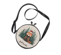 Red Panda Just Breathe Christmas Mini Crossbody Bags Women Fashion with Adjustable Strap Small Shoulder Bag Go shopping Canvas Messenger Purse
