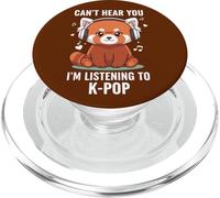 Red Panda K-Pop Music Lover Kawaii Anime Style Headphones PopSockets PopGrip for MagSafe