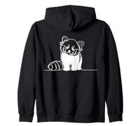 Red Panda Line Art Wildlife Fan Zip Hoodie