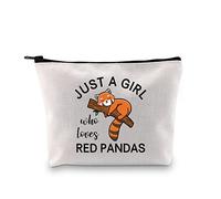 Red Panda Makeup Bag Animal Themed Gift Cute Panda Cosmetic Bag Daughter Sister Birthday Zipper Pouch (RED Pandas ku)