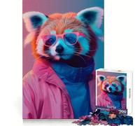 Red Panda Miami Portrait Hard Jigsaw Puzzle for Adults 1000 Pieces Recall Boost Quiet Calm Smooth Cut Classic Gift (38x52cm)