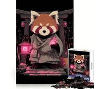 Red Panda Monk with Lantern Jigsaw Puzzles 1000 Piece for Adults Smart Reason Toy Casual Fun Smooth Edge Wall Art Decor (38x26cm)