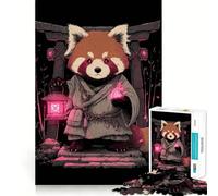 Red Panda Monk with Lantern Jigsaw Puzzles 1000 Pieces for Adults Strengthen Memory Group Joy Clean Edge Stylish Gift (38x52cm)