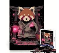 Red Panda Monk with Lantern Jigsaw Puzzles 1000 Pieces for Adults Strengthen Memory Group Joy Clean Edge Stylish Gift (38x52cm)