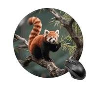 Red Panda Mouse Pad Round Laptop Mouse Mat Cute Computer Mousepad Keyboard Pad Non-Slip Desk Pads for Gaming Office Work Home