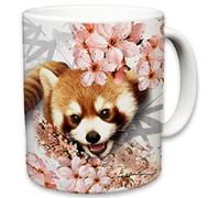Red Panda Mug | Cute Animal Ceramic Travel Mugs | Coffee Lovers Cup | Pandas Design | Great Novelty Gift | Decorative Home Kitchen Drinkwear | Multi Color | 11 Fl. Oz