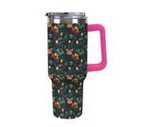 Red Panda Nighttime Tree 40 Oz Tumbler Car Cup with Handle Insulated Cups Large Capacity Coffee Mug Water Bottle
