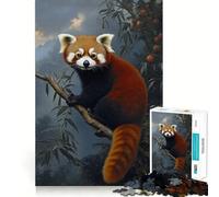 Red Panda on Branch 1000 Pieces Jigsaw Puzzles for Adults Memory Gain Calm Mind Design Assembly Creative Gift (38x26cm)