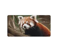 Red Panda on Tree Branch Desk Pad Protector Large Waterproof Desk Mat Blotter Non-Slip Rubber Base Multifunctional Mouse Keyboard Gaming Pad Big Computer Mat for Home Office