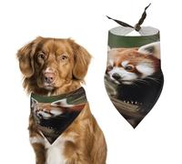 Red Panda on Tree Branch Dog Bandanas Cute Soft Cotton Puppy Scarves Washable Daily Summer Durable Triangle Reversible Bibs Suitable for Small Medium Large Dogs and Cats
