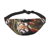 Red Panda on Tree Branch Fanny Pack for Men Women Belt Bag Fashion Waist Bag Everywhere Crossbody Bag Wallet Hip Bum Bag with Adjustable Strap Waterproof Chest Bag for Travel Hiking Sports, Black, One