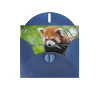 red Panda on Tree Branch Holiday Cards | Double Sided Glitter Cardstock | Christmas, Birthday, Valentine's Day, Wedding & Party Invitations | Envelopes Included
